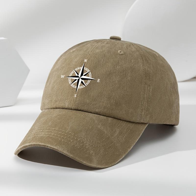 Compass Print Adjustable Baseball Cap | Classic Sun Protection Hat for Outdoor Sports & Cycling