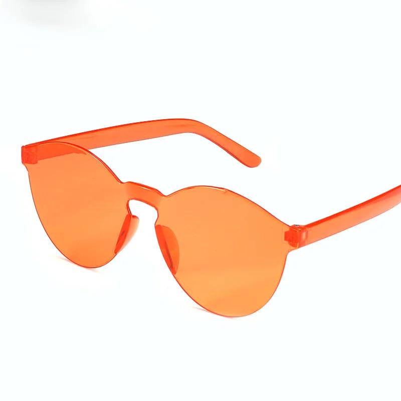 UV Protection Rimless Conjoined Jelly Transparent Sun Glasses Glasses Candy Color Sunglasses In One Piece Colorful