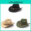 Western Cowboy Hat For Men Women With Breathable Wool Cotton Material Sunproof Summer Accessory