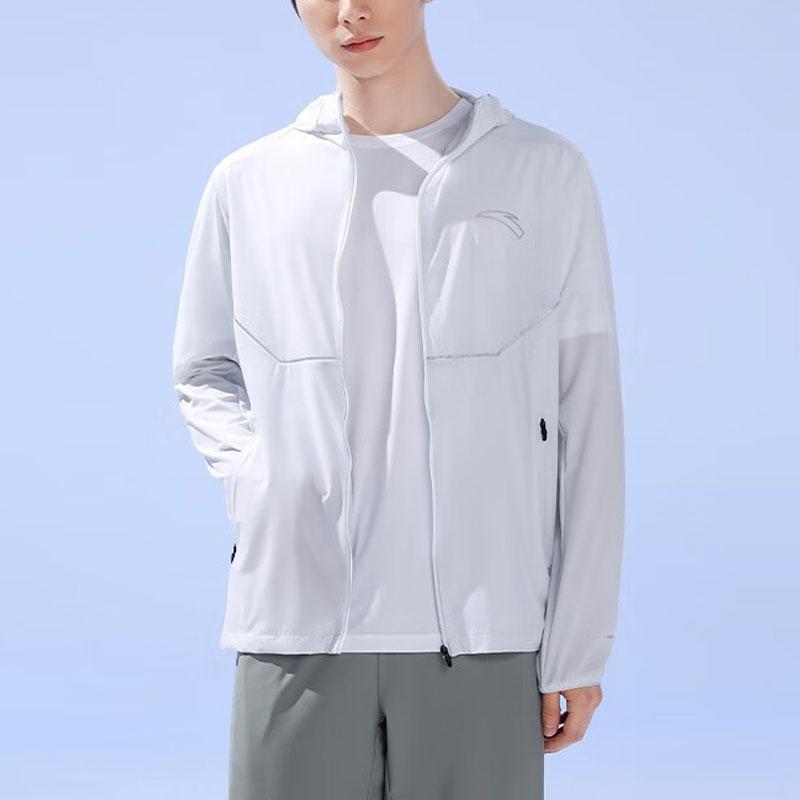 Anta Running Series Solid Color Outdoor Sports Sun-Protective Jacket Men Jacket Bright-Sunny-Grey 152325601-1