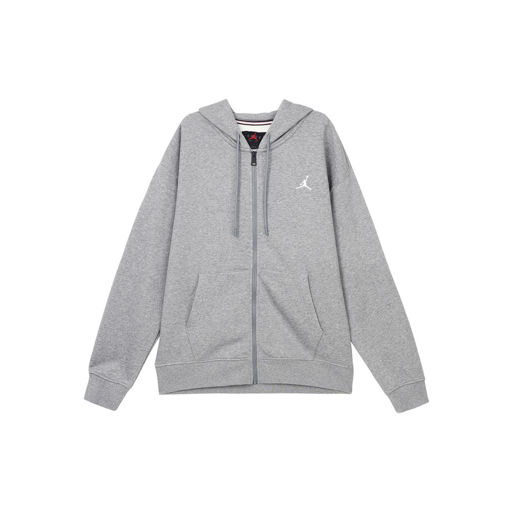 Jordan Essentials Solid Color Hooded Zip-Up Casual Jacket Men Outerwear Dark-Grey FJ7772-091