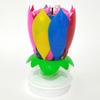 Lotus Candle Solid Paraffin Colored Flower Shape Flat Bottom Rotating Electronic Candle Birthday Cake Music Candles Party Supplies
