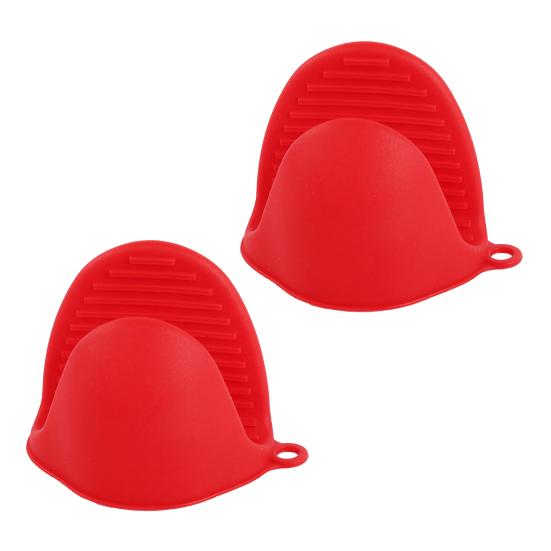 

2 шт. силиконовые прихватки для духовки термостойкие антиожоговые зажимы практичные кухонные прихватки 2pcs красный