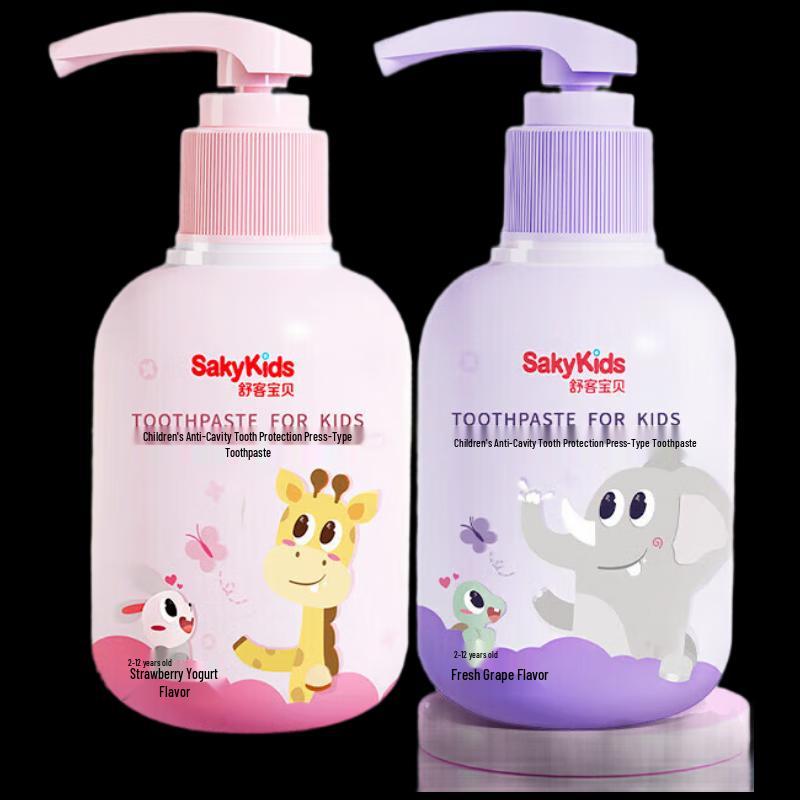 Saky Kids Fluoride Anti-Cavity Toothpaste (Grape & Strawberry, 2-12Y)
