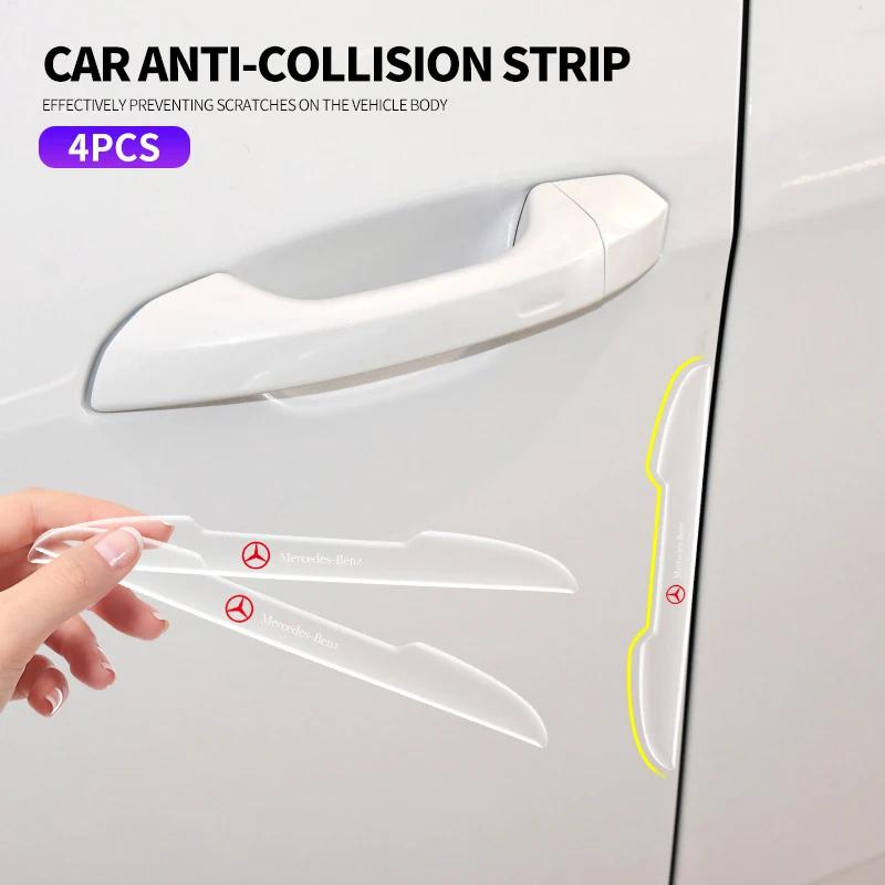 VJQOS1 4PCS Transparent Car Door Edge Anti-Collision Strips For Mercedes-Benz AMG A-Class B-Class C-Class E-Class S-Class CLA CLS GLA