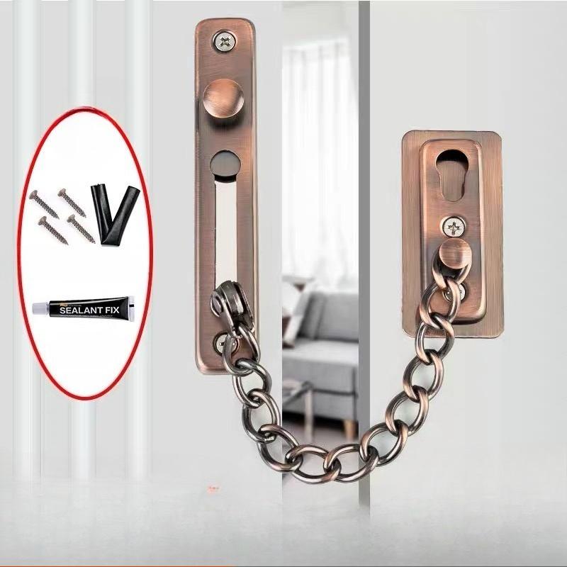 Stainless Steel Anti-Lock Door Chain Anti-theft Chain Security Protection Home Door Lock Apartment Hotel Screw Guard Accessorie