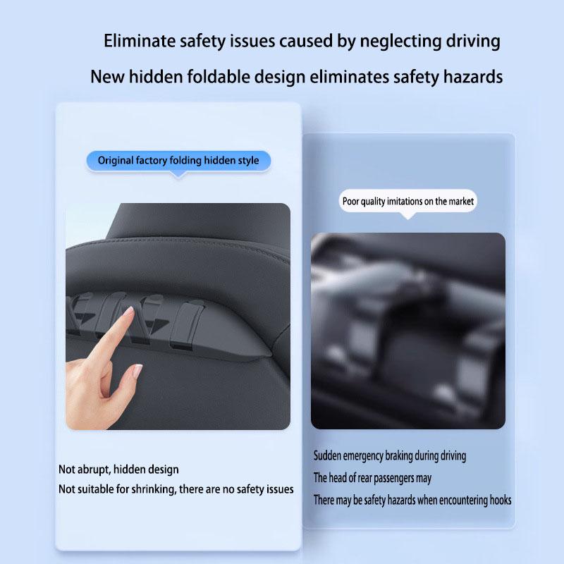 For Tesla Model 3 Y Car Seat Hidden Hooks Purse Bag Hanger Back Seater Headrest Bracket Hanger Car Accessories