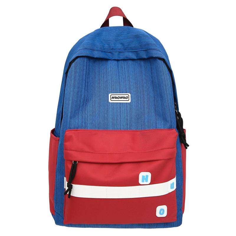 Large Capacity School Bag Color Block Multifunctional Travel Backpack Unisex Backpack