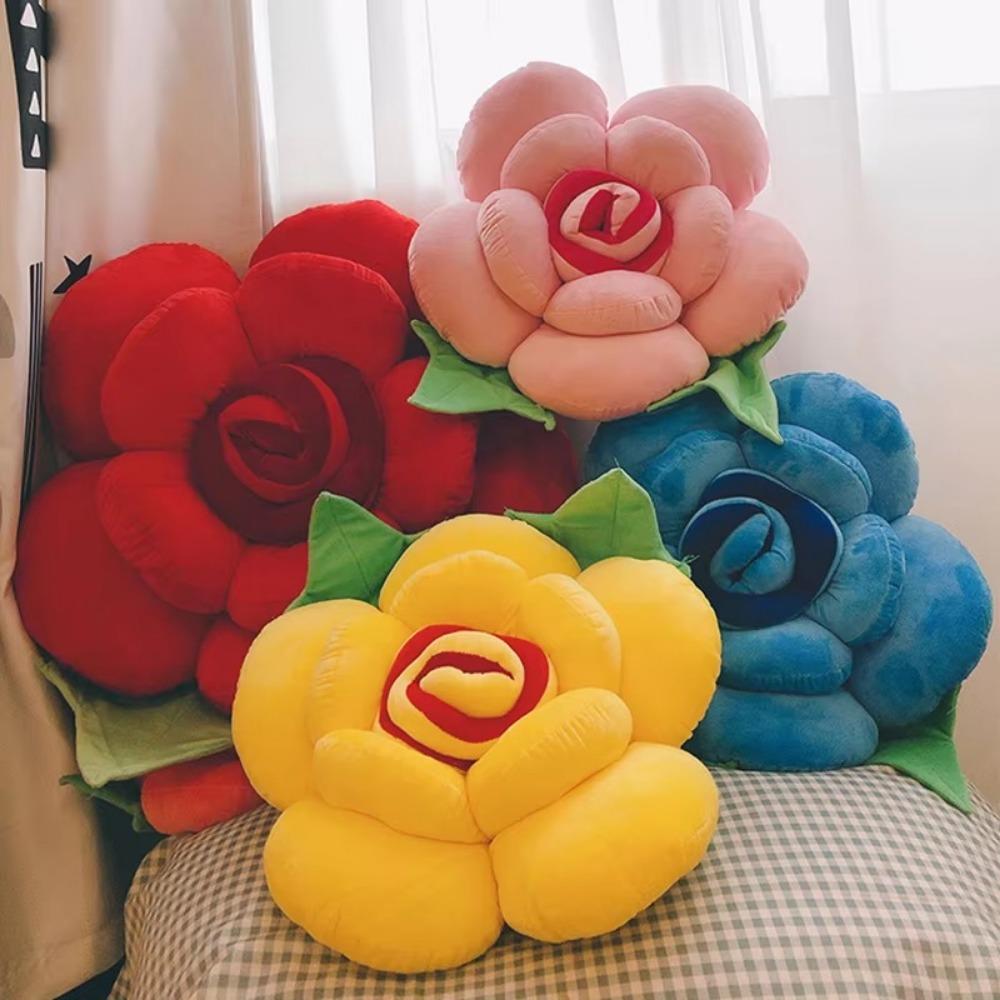 Simulated Rose Shaped Pillow Large Car Interior Cushion New Sofa  Flower Cushion  Home Decor