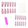 24 Pieces Of Manicure Pink Gradual Change 3D Three-Dimensional Relief Aurora Spice Girl Wind Long Tip Wearing Armor
