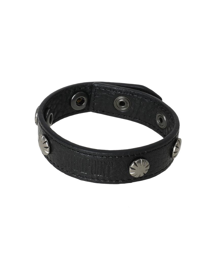 Khakipoint Stud Leather Bracelet (Black)
