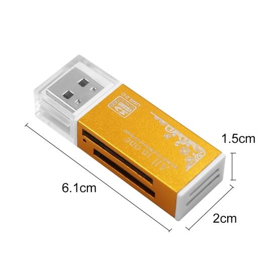 Multifunctional USB 2.0 Micro-SD/TF/CT/MS/SDHC Memory Card Reader Adapter