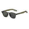 Trendy Retro Yellow Orange Square Sunglasses Women Men  Luxury Designer Vintage Rivet Frame Sun Glasses Classic Green Shades