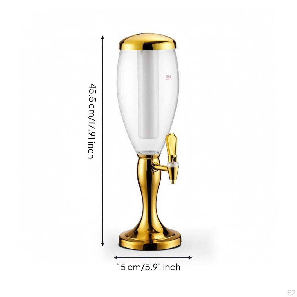 Beer Dispenser with Ice Column Illuminated Clear for Hosts, Home Bar, Parties,