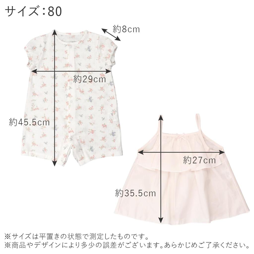 short sleeve size Rose made in Japan [Baby Castle] Romper, combination, 80, Garden,