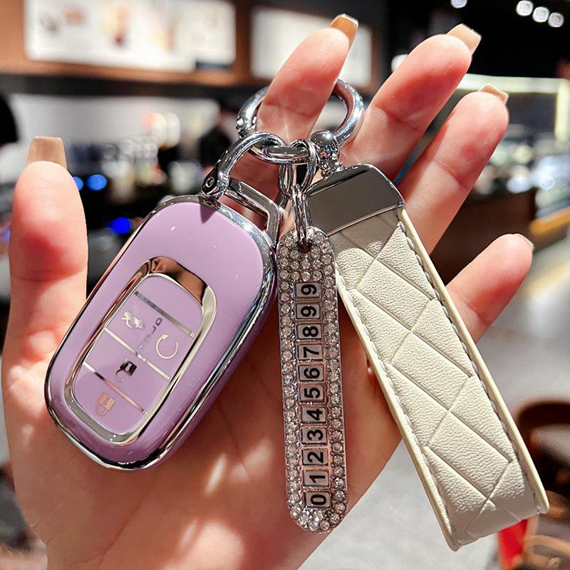 Compatible Key Cover for 2023 Honda 11th Gen Civic 11CRV - Stylish High-End Shell with Buckle