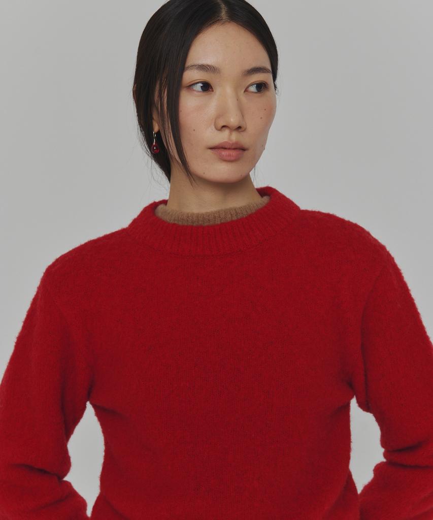 Amomento Fluffy Brushed Knit_Red