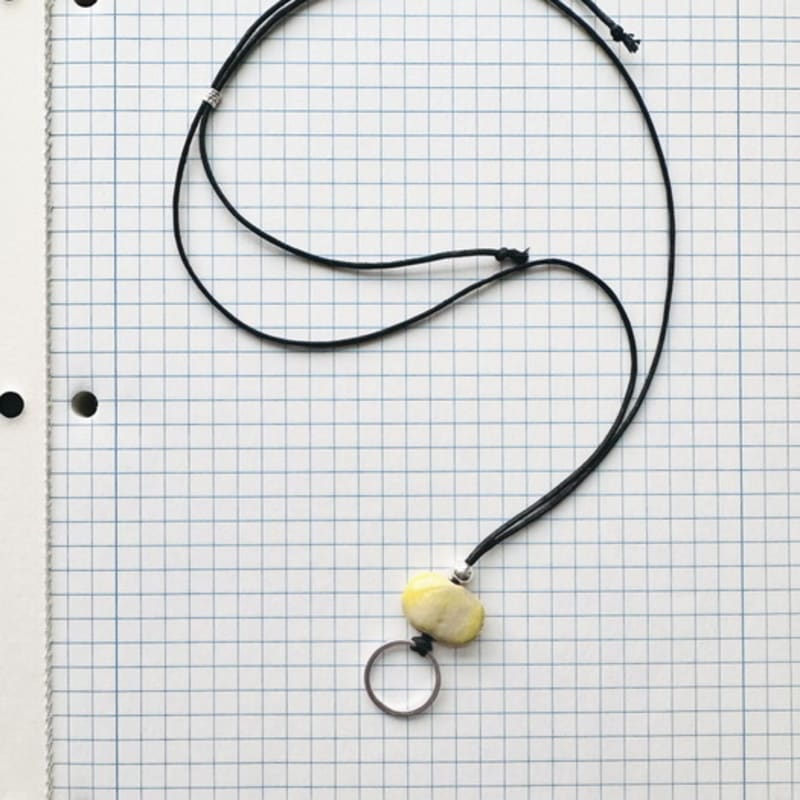 

SUZURAN hanging ring necklace hanging silver ring ceramic necklace ocaen blue