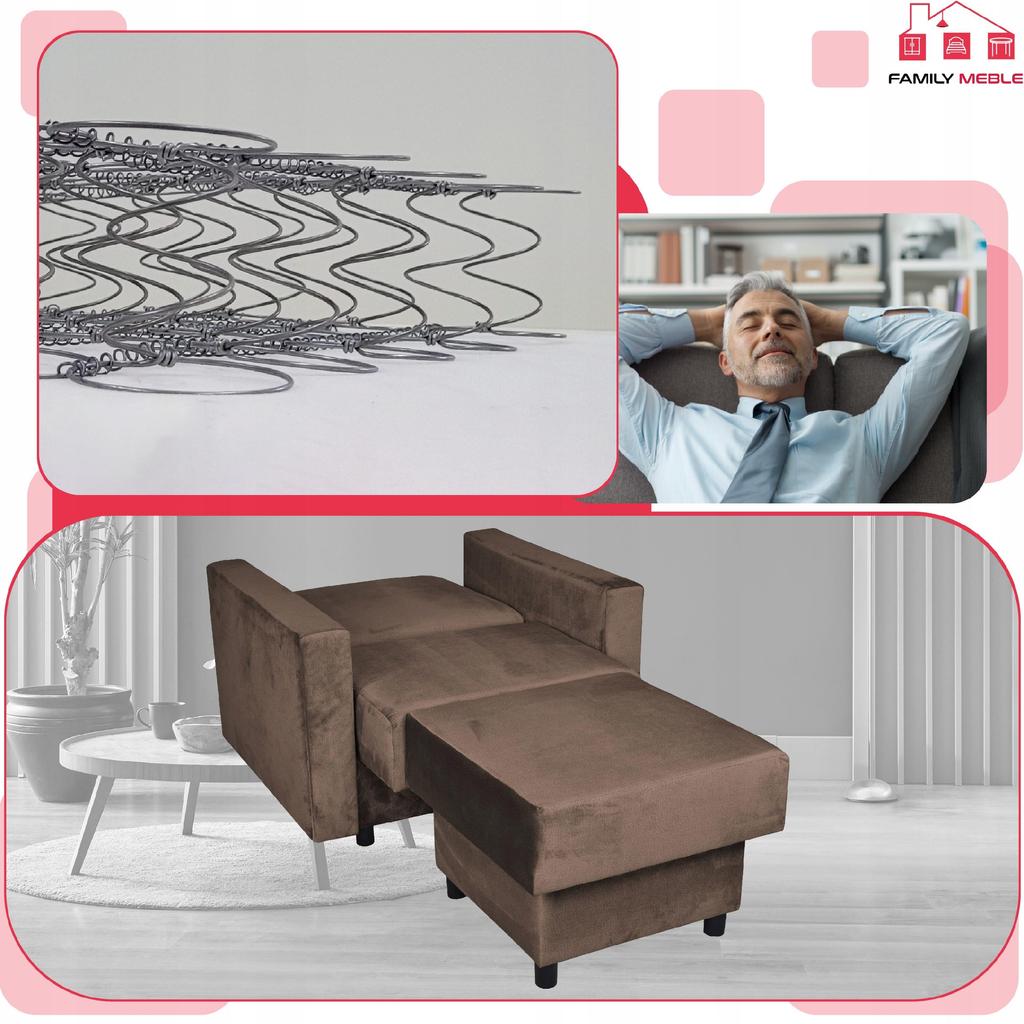 Alicja Reclining Armchair with Sleeping Footrest and Storage Family Meble