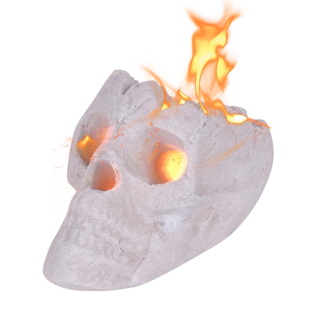 Halloween Fire Pits Skulls, Reusable Skeleton Flame Fireproof Ceramic For Bonfire, Fireplace,Barbecue Simulation Props, Skeleton Head Home Decor