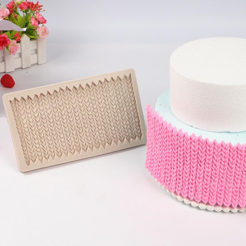 Model de pulover Textura de tricotat Forma de fire de lână Mucegai din silicon Instrumente pentru fondant