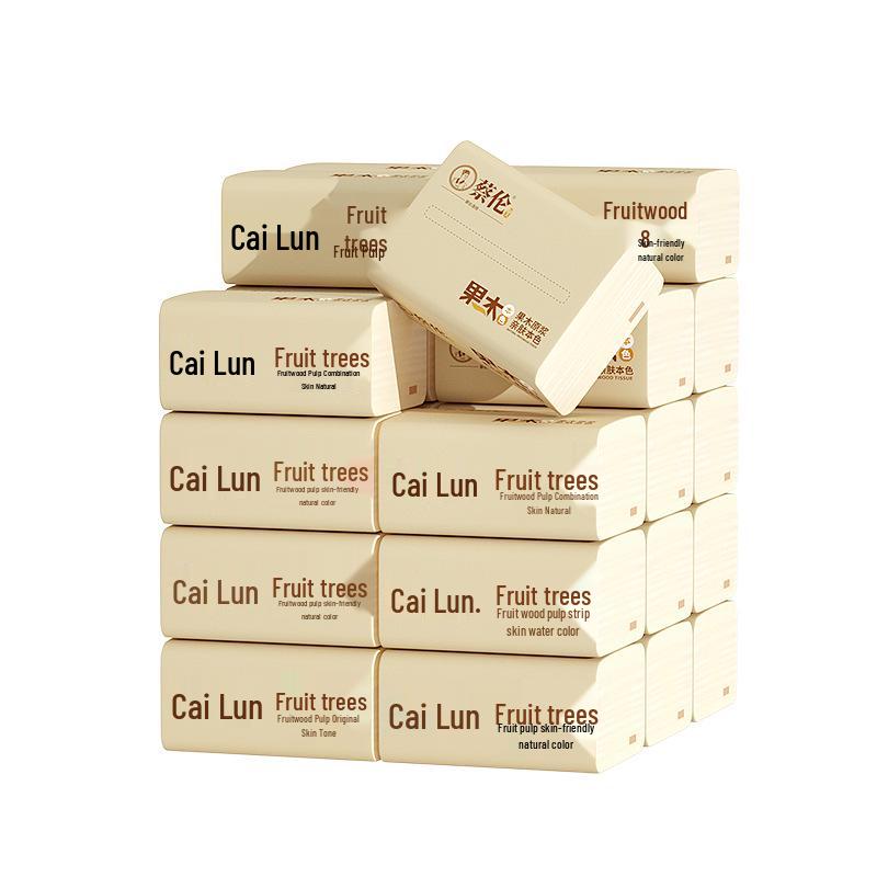 Cai Lun Fruitwood 400-Sheet Natural Color Hotel & Home Toilet Paper, Napkins, and Facial Tissues