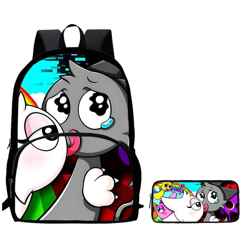 Rhythm Box Sprunki Spel Anime Rugzak Student Schooltas Computer Tas