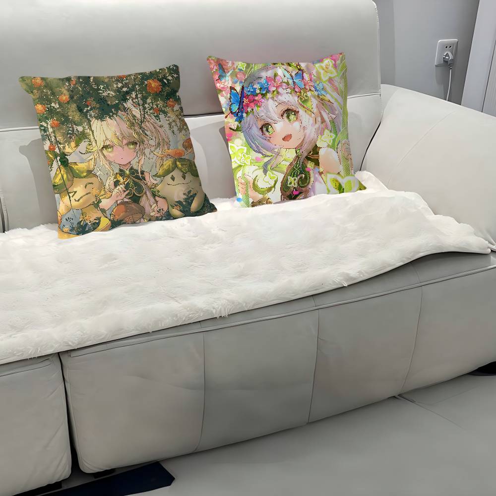 Süßes N-Nahida G-Genshin Kissen Geschenk Heim Büro Dekoration Schlafzimmer Sofa Auto Kissenbezug Hülle 45x45