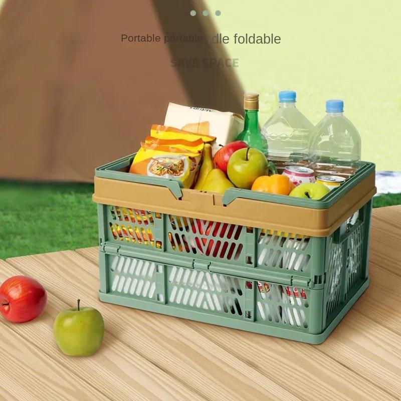 Large Capacity Folding Storage Basket, Portable Shopping Basket, Home Wardrobe, Clothes, Toys, Fruits, Vegetables, Organizer