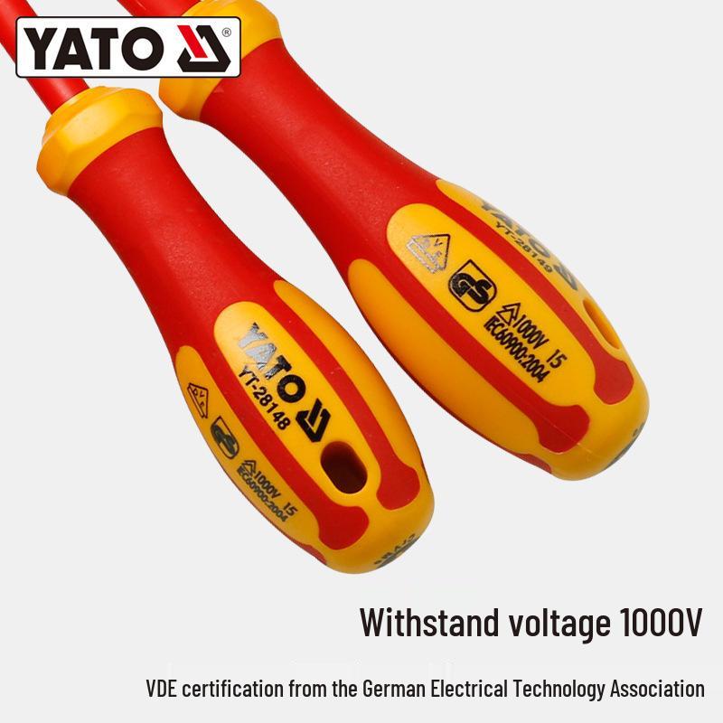 YATO Insulated Electrician Tool Set: Pliers, Wire Stripper, Needle Nose, Diagonal Pliers, Screwdriver.