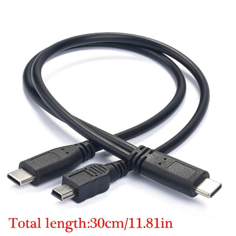 30cm Type C to 5Pin Splitter Charging Cable Optional For Smartphones Tablets Earphones and Small Appliances