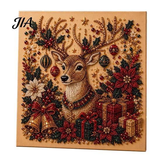 Creative Hobby Kits Christmas Faux Pearl Art Kit, Tree Wreath Painting DIY Kids Holiday Gifts Sparkling Diamond Craft Kit for Adults, Wall Decor Gem