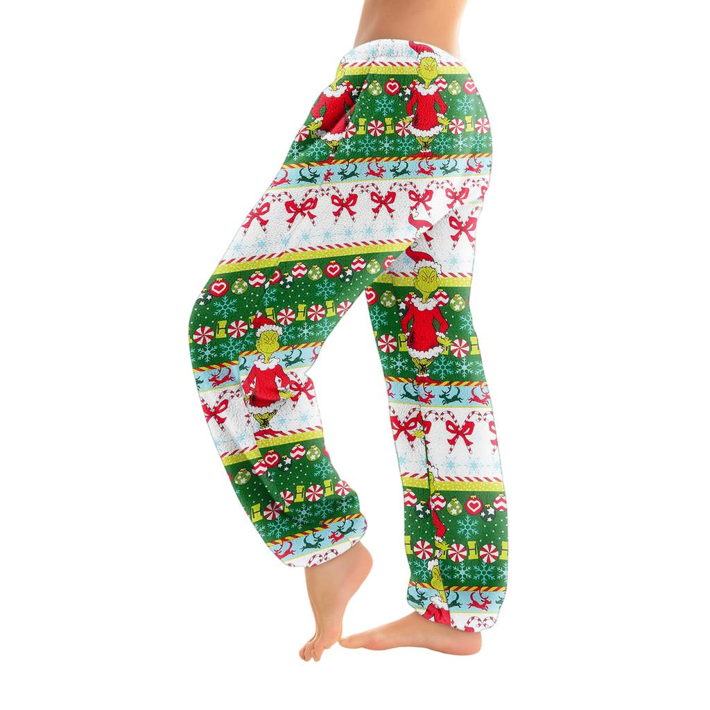 Women's Solid Color Trousers With Cuffs Casual Pants And Pajama Pants