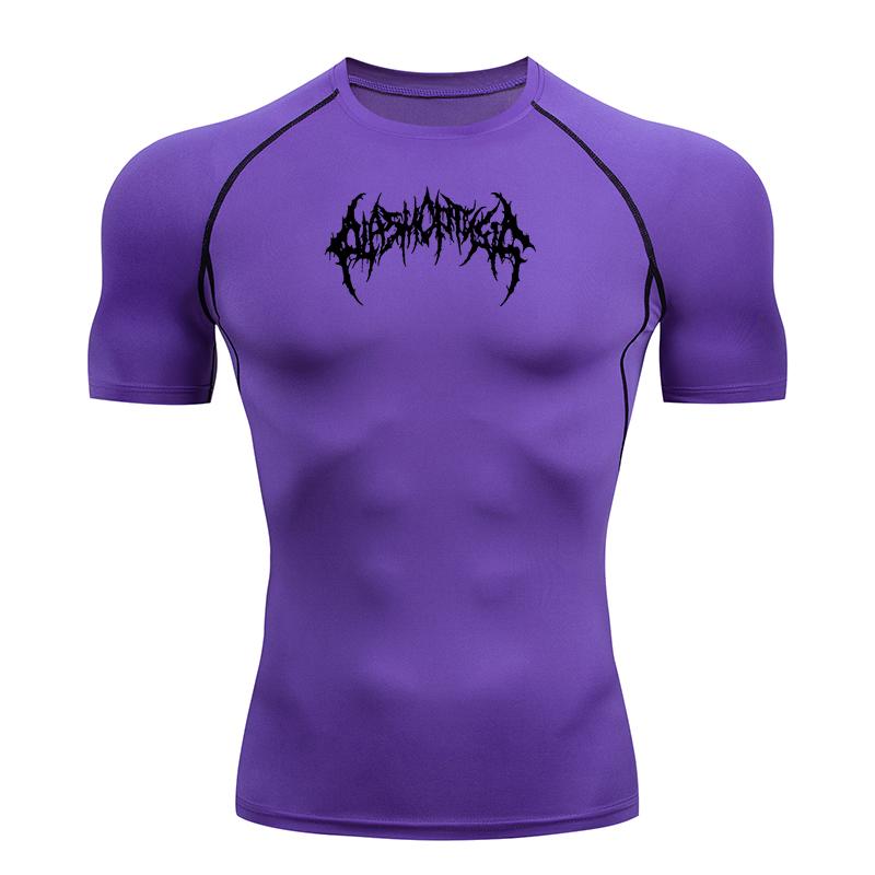 

Men Running Compression T-shirt Long Sleeves Sport Tees Gym Fitness Sweatshirt Male Jogging Tracksuit Homme Athletic Shirt Tops 3XL фіолетовий