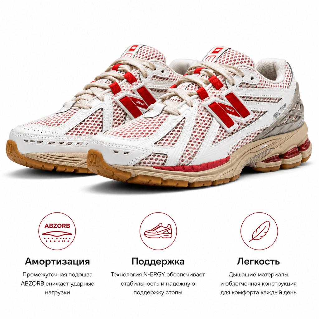 New Balance 1906R Sea Salt True Red Unisex Sneakers Biały Kamyk M1906RO