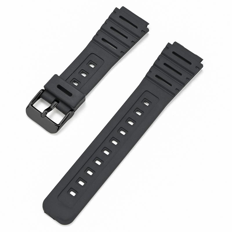 18mm Uhrenarmband für F108W F91 F94 F84 F105 AE1200 Weiches Harz Uhrenarmband Dornschließe Armband konvexer Ansatz Sport wasserdicht str