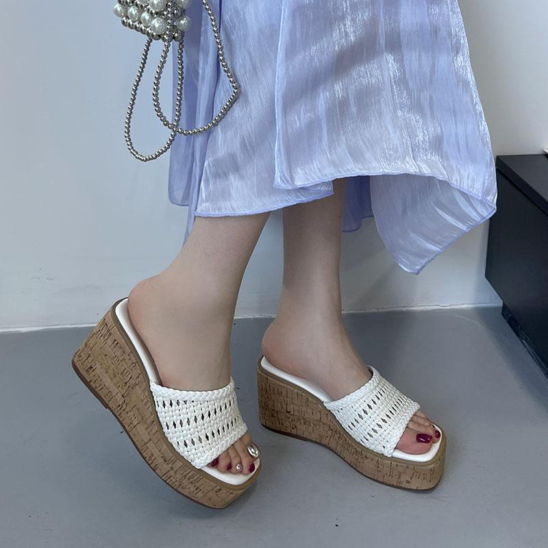 Fashion Fashion Platform Women Wedges Slippers Slides Sandals Shoes Female Thick Soled Footwear Ladies Wedges Slippers Shoes Big Size 43