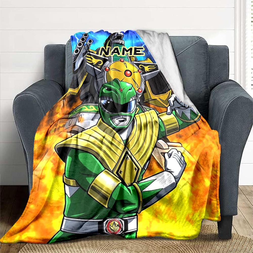 Custom 1pc Power Rangers Team-up Blanket, Soft And Comfortable Blanket, Casual Warm, Camping Travel Blanket, Birthday Gift Q912156