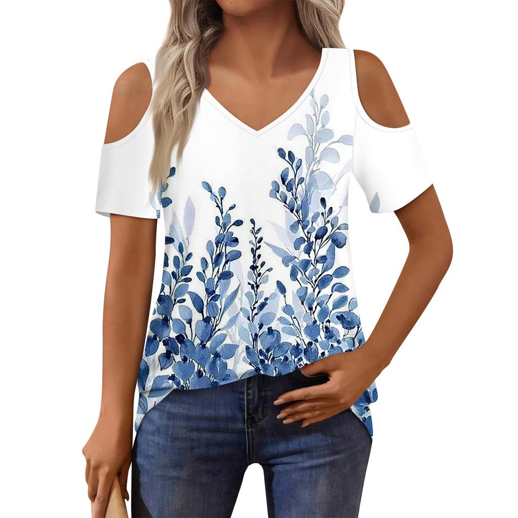 Women's T-Shirt Elegant Casual Shirt Printed Short Sleeve Summer Top Loose Fit