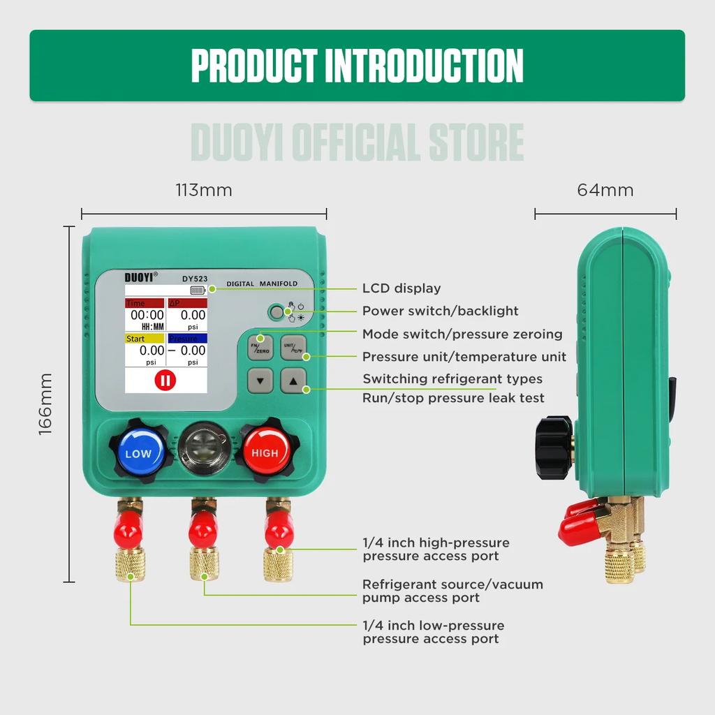 Electronic air-conditioning refrigerant fluoride gauge pressure gauge automobile refrigerant liquid refrigeration kit tool