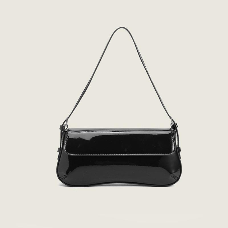 Red Baguette Armpit Bag  New Women's Bag Fashionable and Simple Commuter Flip Retro Shoulder Bag