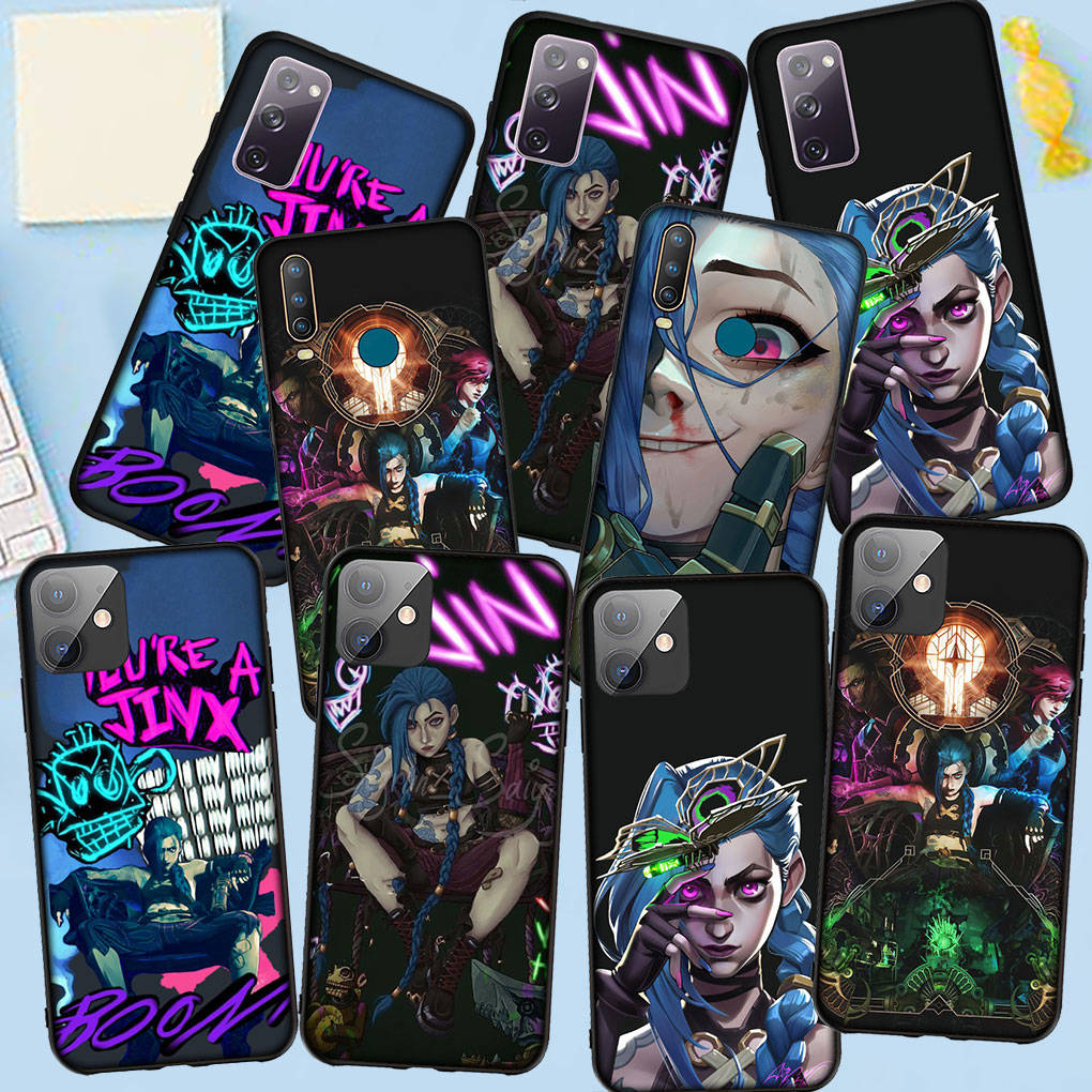 Pentru iPhone 16 15 Xiaomi Redmi Note 13 12 11 Pro Max X 9 14 Plus XR Samsung Galaxy A15 S24 S23 Huawei OPPO Husă Arcanes Anime Joc Jinx Vi Husă Telefon