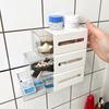 Transparent Wall-Mounted Bathroom Storage Box for Cotton Swabs, Hair Ties, Lipsticks