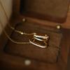 S925 Sterling Silver Plated 18K Gold Inlaid Zircon Light Luxury High-quality Necklace Pendant for Women's Clavicle Chain