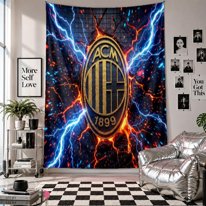 AC Milan Wall Tapestry Home Decor Wall Hanging Cloth for Bedroom Living Room Background