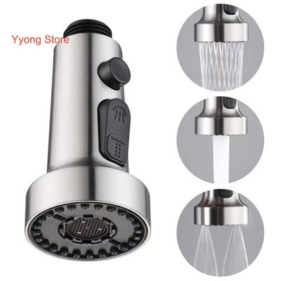 Wasserhahn-Sprühkopf, abnehmbar, 3 Funktionen, verstellbar, ausziehbare Metalldüse, Ersatz für Badezimmer-Duschkopf, Waschbecken-Wasserhahn-Verlängerung, Küchenzubehör