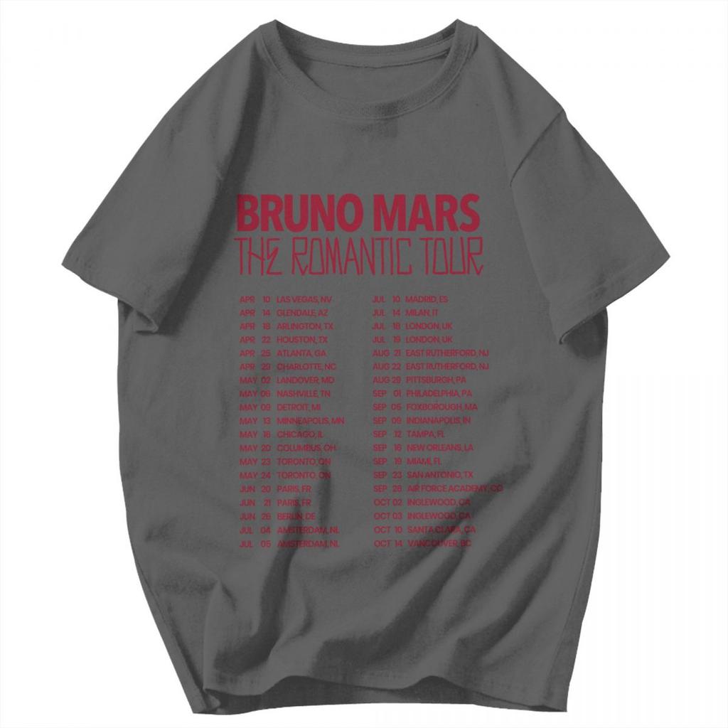 Men T Shirt 2026 The Romantic Tour American Singer Bruno Mars Idea Y2K Graphic Oneck Unisex Clothes T Shirts