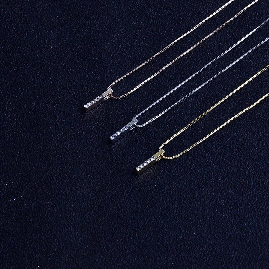 diamond-encrusted necklace pendant simple one-piece long geometric elegant 1PC and individual collarbone chain  Accessories
