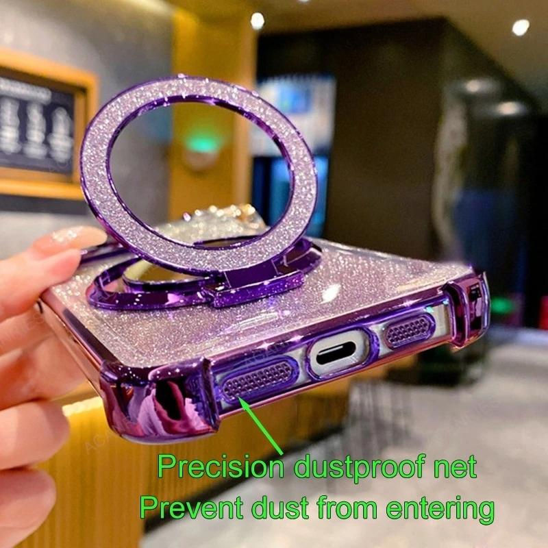 For Xiaomi Mi 14 Pro 15 13 T 12 14t 5G 13t 12t 12x 11i Four Corner Anti-shock Plating Case Mi14t Mi13t Makeup Mirror Stand Cover