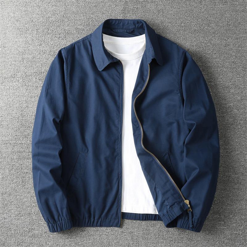 

2026 Men s Retro Washed Distressed Jacket - Versatile Long Sleeve Casual Outerwear L синій